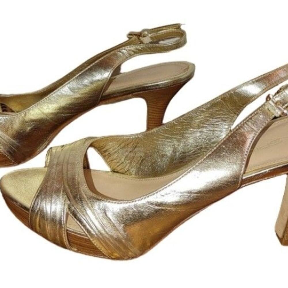 Via Spiga Vero Cuoio Italian Leather Heels Size 7.5M